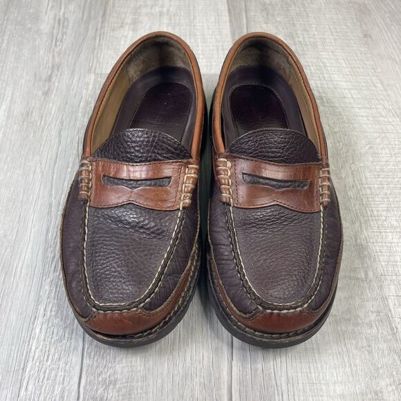 L.L. Bean Men's Allagash Bison Handsewn Penny Loafers Two-Tone Size 9 Slip On S - Picture 3 of 12